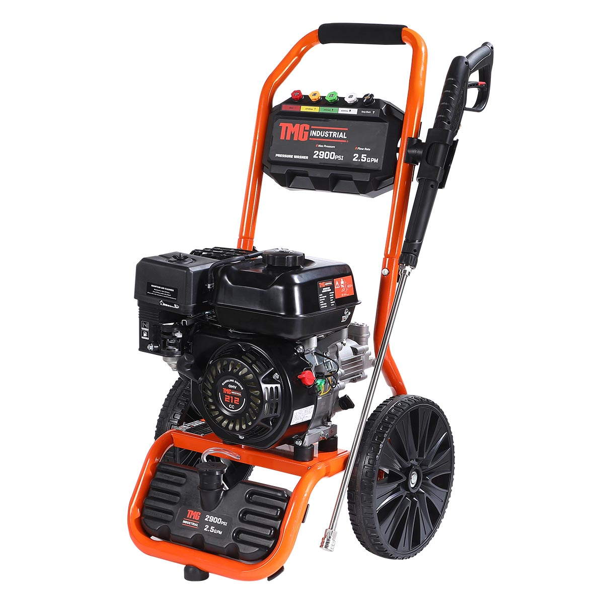 2900 PSI Gas Pressure Washer, 2.5 GPM, 212cc Gas Engine, 25' Hose, 12" Wheels, TMG-GPW30RH