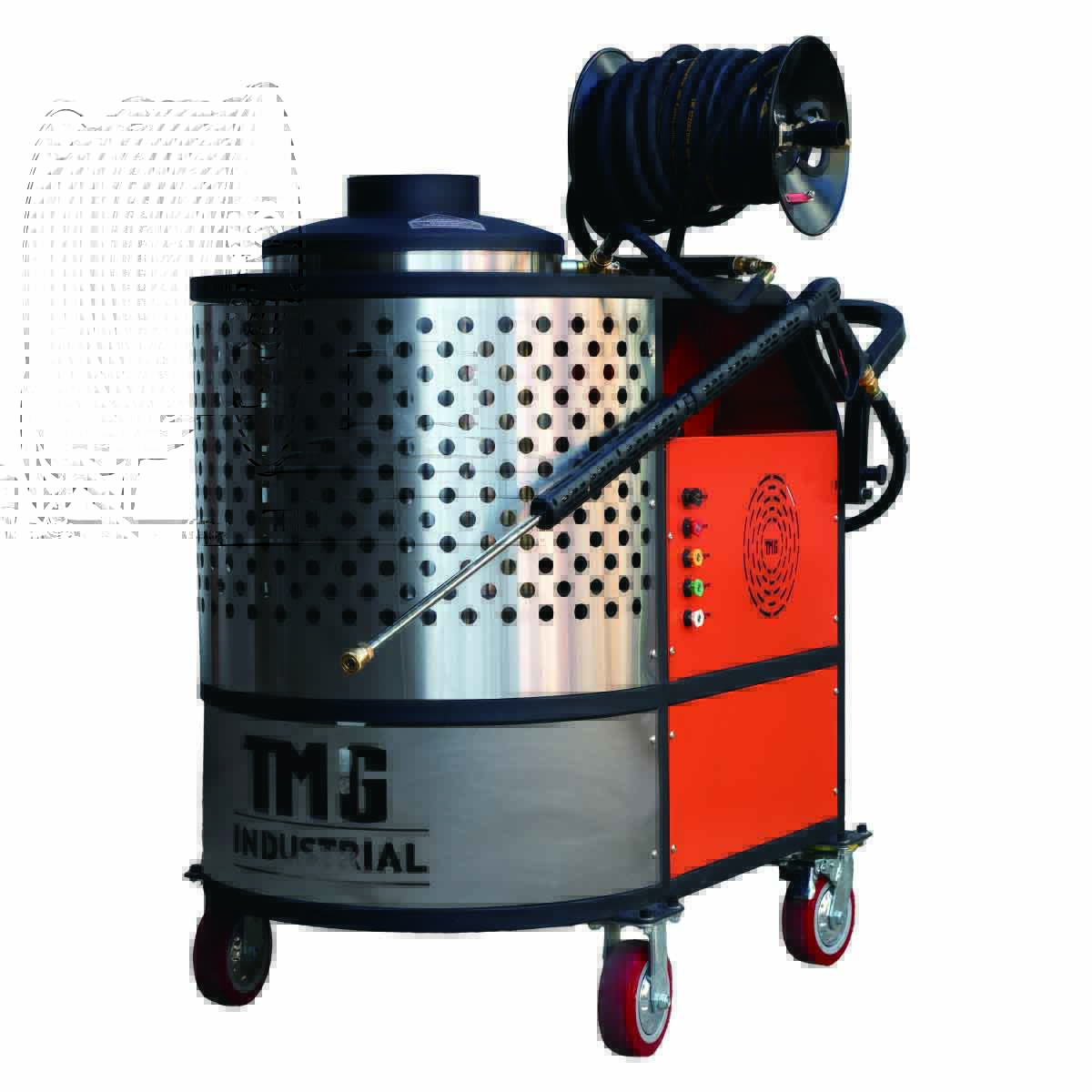4000 PSI hot water pressure washer with 85ft hose reel and 7.5 HP electric motor TMG-HW42E