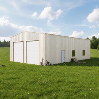 Snow Series 50' x 50' Pre-Engineered I-Beam Steel Building Commercial Workshop Warehouse, R20 Insulated Roof and Wall Panels, 85 PSF Snow Load Rated, All Doors and Windows Included, TMG-MST505015R20-SR85
