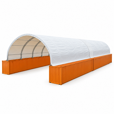 40' x 60' Dual Truss Container Shelter with Heavy Duty 21 oz PVC Cover, TMG-DT4062C