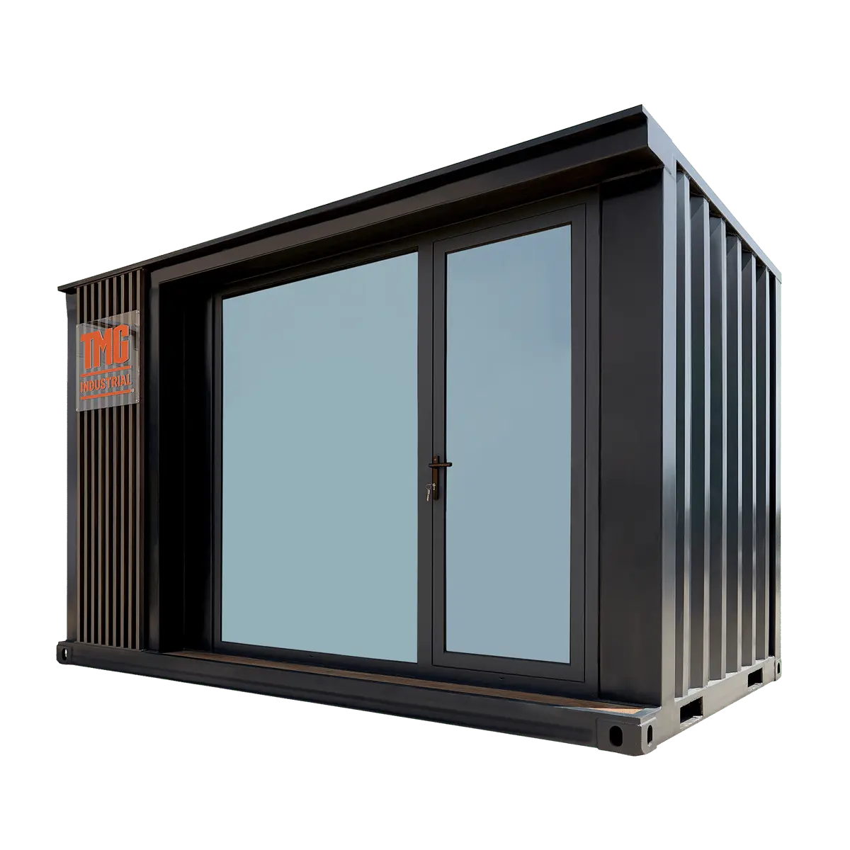 TMG Industrial 13’ Custom Built Steel Container Office, 90 Sq-Ft Working Area, Super Heavy-Duty Galvanized Frame, High-Density Foam Insulation, TMG-SCO13