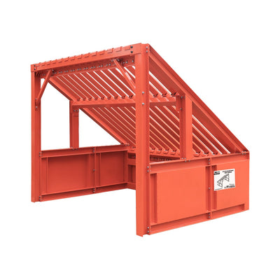 Three-quarter studio view of 8' Heavy Duty Grizzly Rock Screen, orange painted
