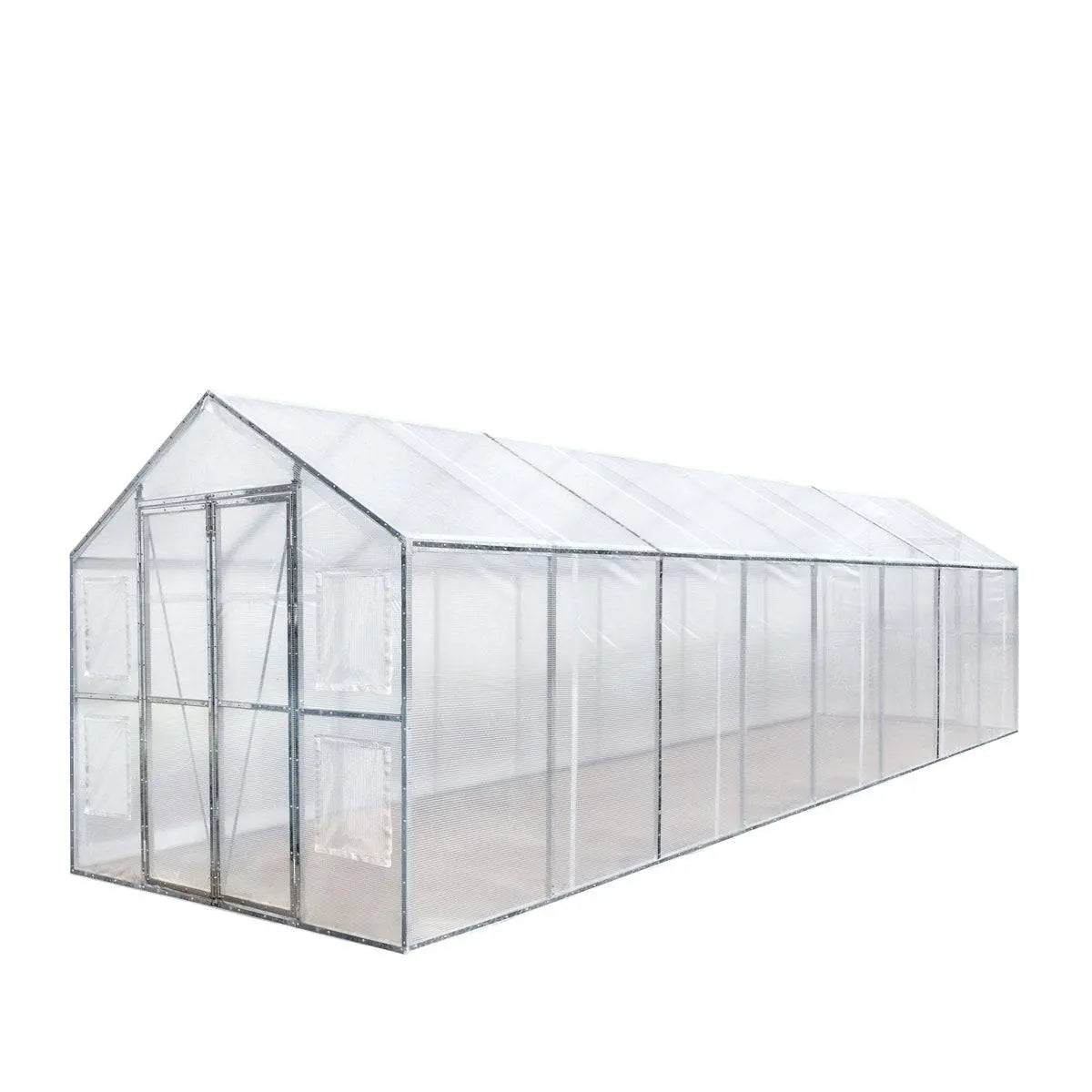 TMG Industrial 8’ x 26’ Greenhouse Grow Tent w/20 Mil Ripstop Leno Mesh PVC Cover, Galvanized Steel Frame, Roll-up Windows, TMG-GH826