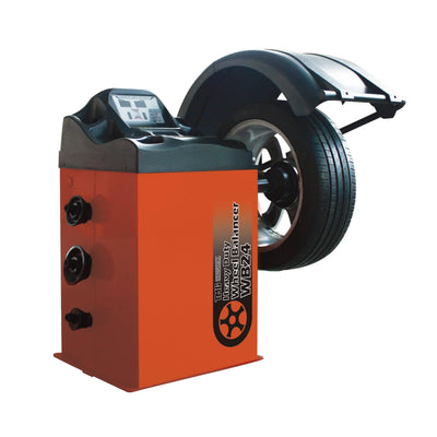 TMG Industrial Self-Calibrating Wheel Balancer with Protection Hood, 10”-24” Rim Diameter, Computerized, +/- 1 g of Accuracy, ALU Balancing Modes, TMG-WB24H