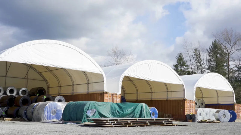 TMG Dual Truss Shelters: PVC 900 Fabric Passes Fire Safety Testing