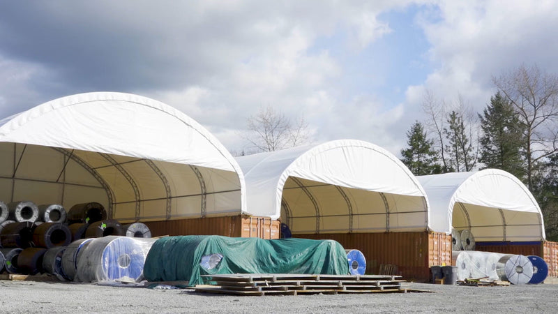 TMG Dual Truss Shelters: PVC 900 Fabric Passes Fire Safety Testing