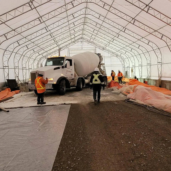 Snow Series™ 40' x 60' Dual Truss Storage Shelter, 25 PSF Snow Load Rated, Engineering Drawing, Heavy Duty 21 oz PVC Cover & Drive Through Doors, TMG-DTE4060-SR25