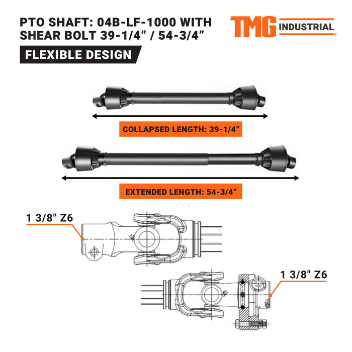 Tondeuse de finition TMG Industrial de 72 po avec attelage à 3 points, tracteur compact de 30 à 50 HP, arbre de prise de force inclus, TMG-TFN72