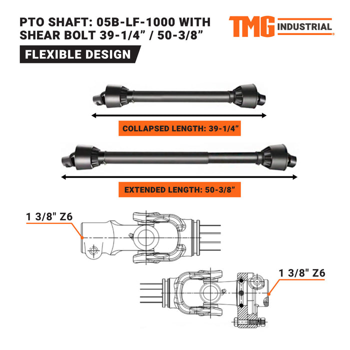 TMG Industrial 70" Attelage 3 points rotatif, tracteur 35-55 HP, profondeur de labourage 6", arbre de prise de force inclus, raccordement de catégorie 1 et 2, TMG-RT175