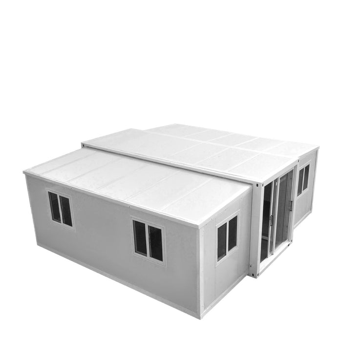 TMG Industrial 20’ Expandable Container Home, 2 Bedrooms, Living Room, Kitchen, Bathroom, 3” EPS Sandwich Panels, Plumbing Ready, TMG-SCE25