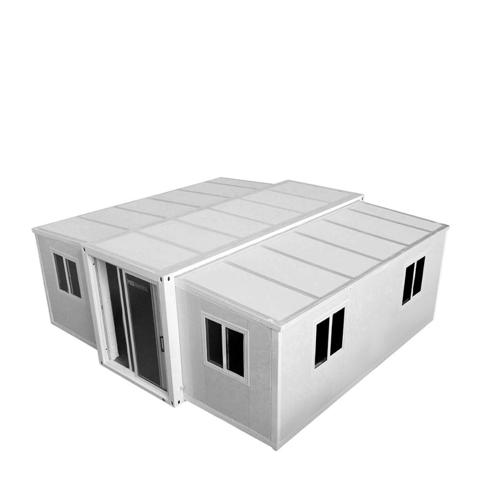 TMG Industrial 20’ Expandable Container Home, 2 Bedrooms, Living Room, Kitchen, Bathroom, 3” EPS Sandwich Panels, Plumbing Ready, TMG-SCE25