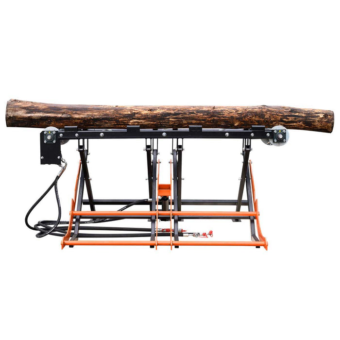 TMG-LLS16 1000 lb hydraulic log lift with chain drive infeed for TMG-GLS16 firewood processor
