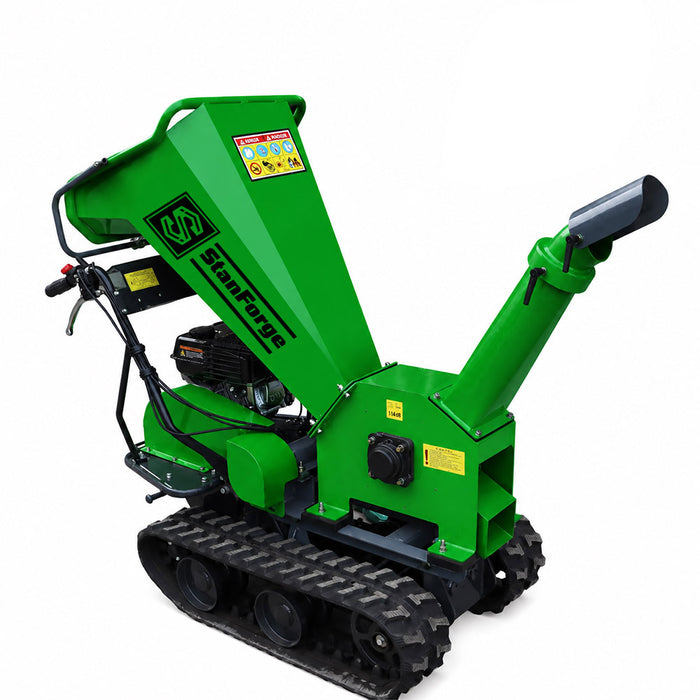 4" Tracked Wood Chipper, 6.5HP Gas Engine, Dual Discharge Outlets, Adjustable deflector, SF-GWCT4L