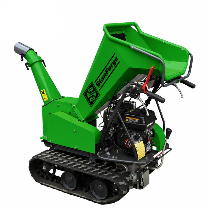 4" Tracked Wood Chipper, 6.5HP Gas Engine, Dual Discharge Outlets, Adjustable deflector, SF-GWCT4L