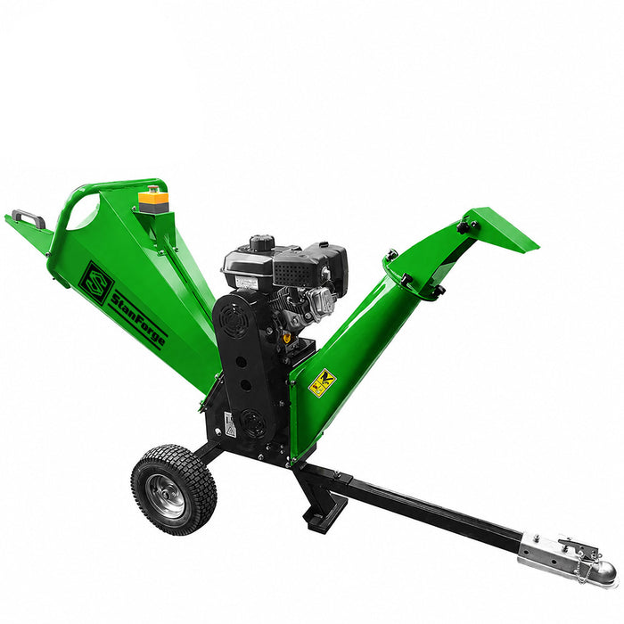 4" Wood Chipper, 10HP Gas Engine, 360° Rotating Discharge Chute, 2" Hitch Tow-Behind, SF-GWC4L