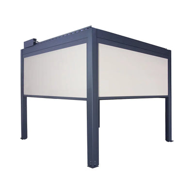 10′ × 10′ (3 × 3 m) Aluminum Louver Roof Slatted Pergola with Motorized Retractable Side Screens, TMG-LPG11-PRO TMG Industrial