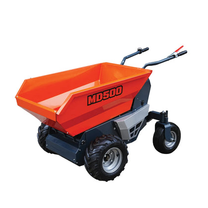 1100 lb Wheeled Dumper, Hydraulic Tipping,1.3 HP/48V Motor, 10 Hr Battery Life, TMG-MD500