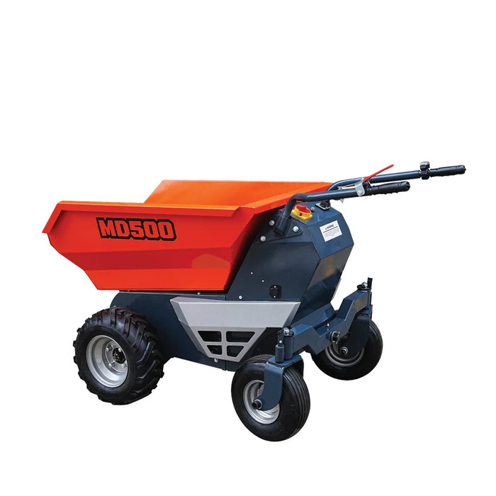 1100 lb wheeled dumper with hydraulic tipping and 48V 1.3 HP motor TMG-MD500