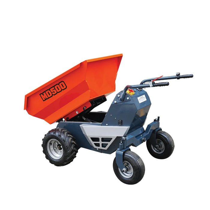 1100 lb wheeled dumper with hydraulic tipping and 48V 1.3 HP motor TMG-MD500