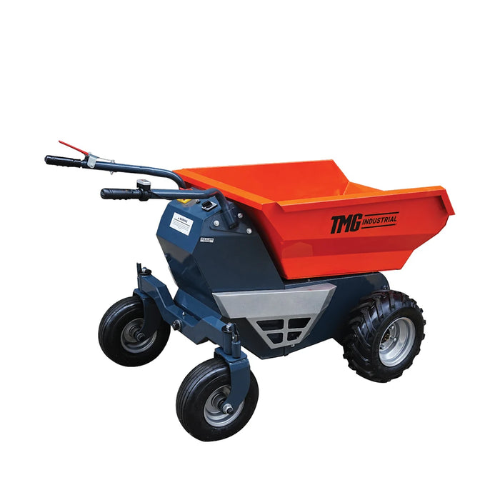 1100 lb wheeled dumper with hydraulic tipping and 48V 1.3 HP motor TMG-MD500