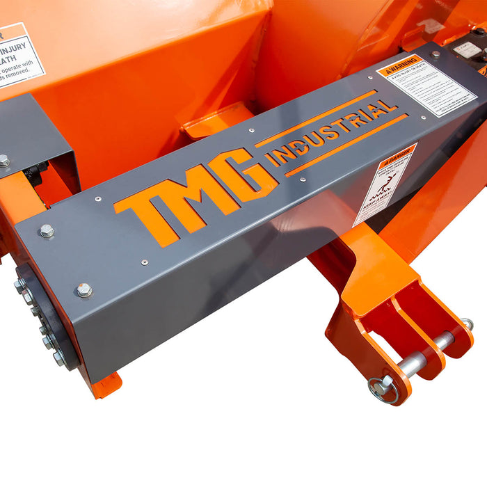 TMG Industrial 72” Skid Steer Snow Blower, 45-75 HP Loader Required, 24” Diameter Impeller, 360° Snow Chute, TMG-SSB72