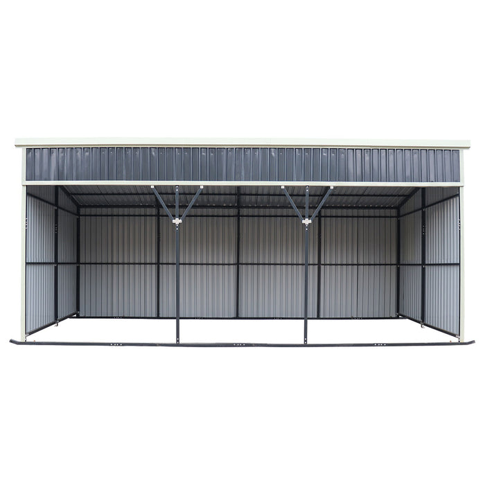 12' x 27' horse run-in shed with portable skid mount and open front livestock shelter TMG-MSK1227
