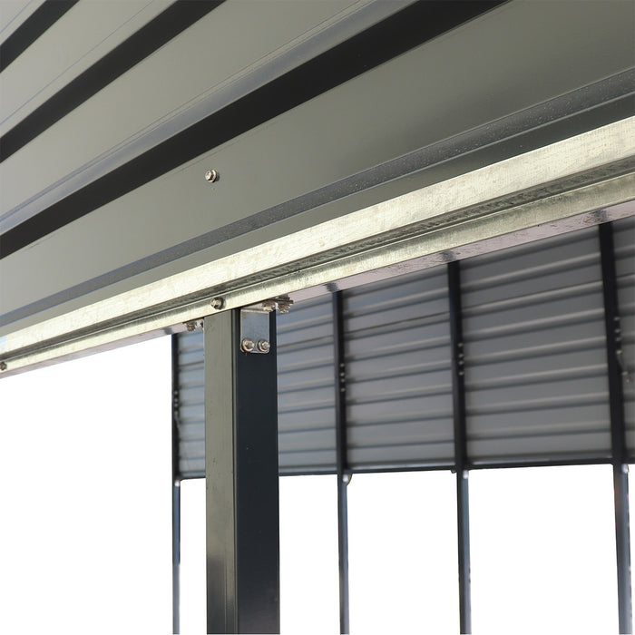 TMG-MSB1230 12' x 30' Metal Shed Boat Shelter with 12.5' peak height and 10.5' sidewall height, galvanized steel frame and metal roof panels