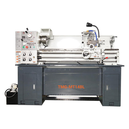 14" x 40" Lathe Machine with 2 HP Motor, 70–2000 RPM, ASA D1-4 Spindle, Metric & Imperial Threading, TMG-MT14BL