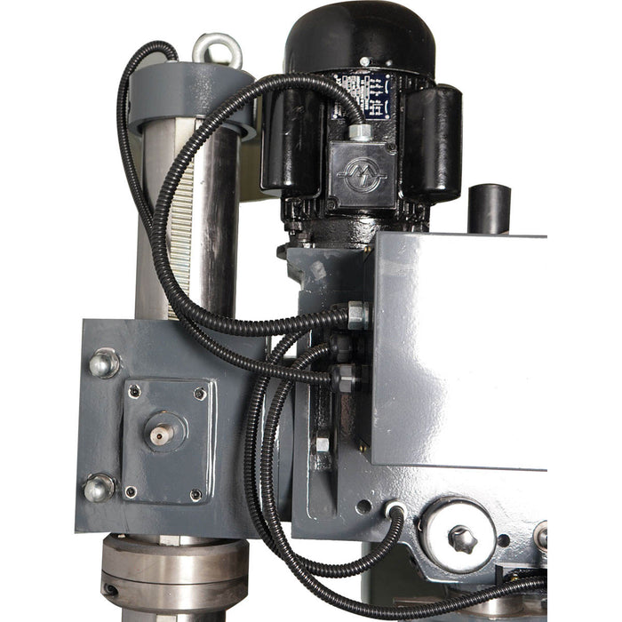 TMG-MT45UD heavy duty drilling tapping milling machine with 2 HP motor, 360° swivel head and extra-tall column
