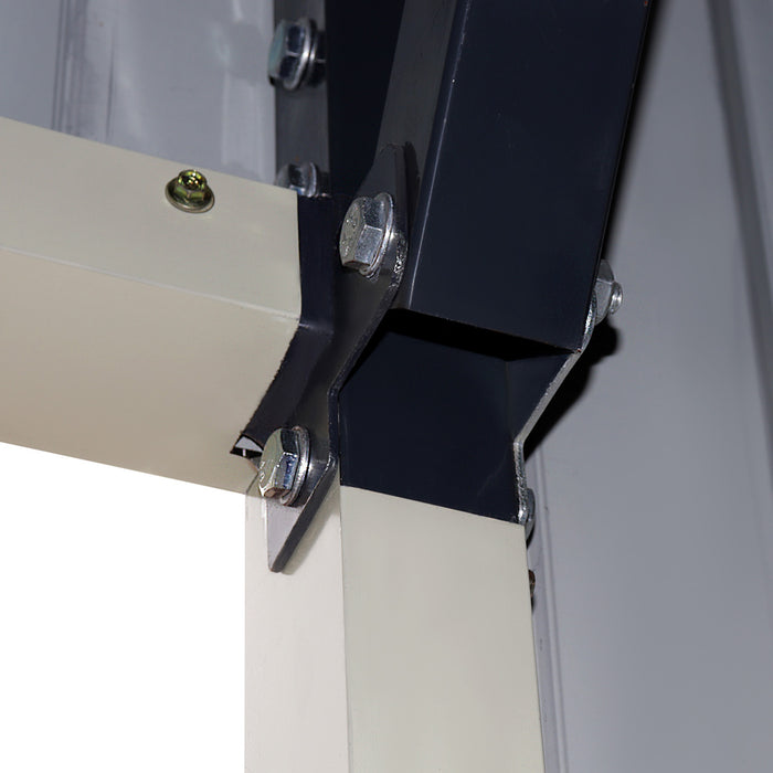 TMG-MS1624A 16' x 24' metal garage shed with swing front and side doors and 10'6" peak height
