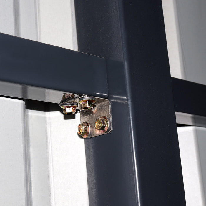 TMG-MS1624A 16' x 24' metal garage shed with swing front and side doors and 10'6" peak height
