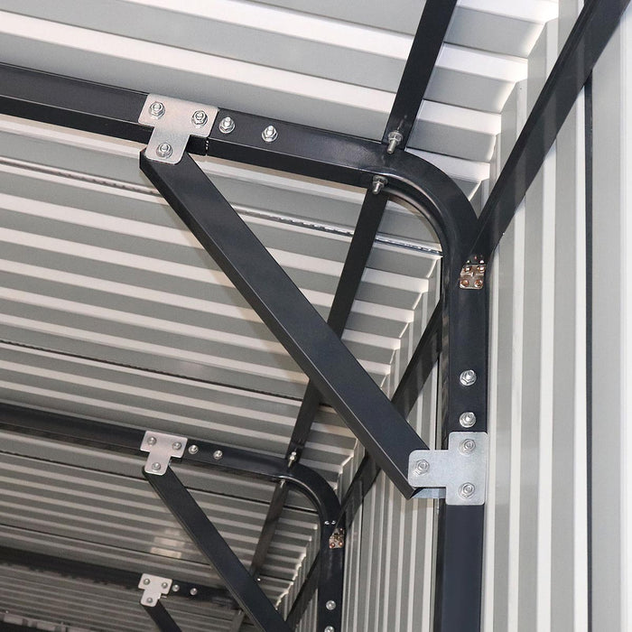 TMG-MS1624A 16' x 24' metal garage shed with swing front and side doors and 10'6" peak height
