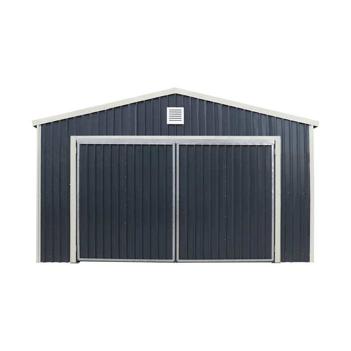 16' x 24' Metal Garage Shed with Swing Front & Side Doors, 10'6" Peak Height, TMG-MS1624A