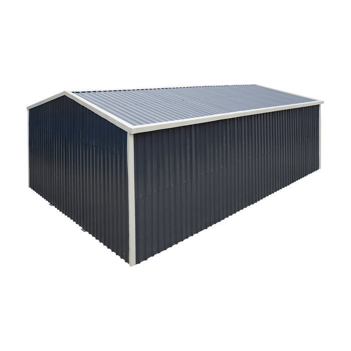 TMG-MS1624A 16' x 24' metal garage shed with swing front and side doors and 10'6" peak height
