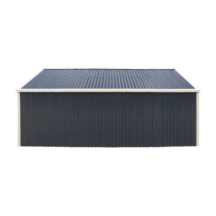 TMG-MS1624A 16' x 24' metal garage shed with swing front and side doors and 10'6" peak height
