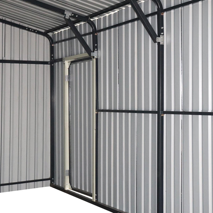 TMG-MS1624A 16' x 24' metal garage shed with swing front and side doors and 10'6" peak height
