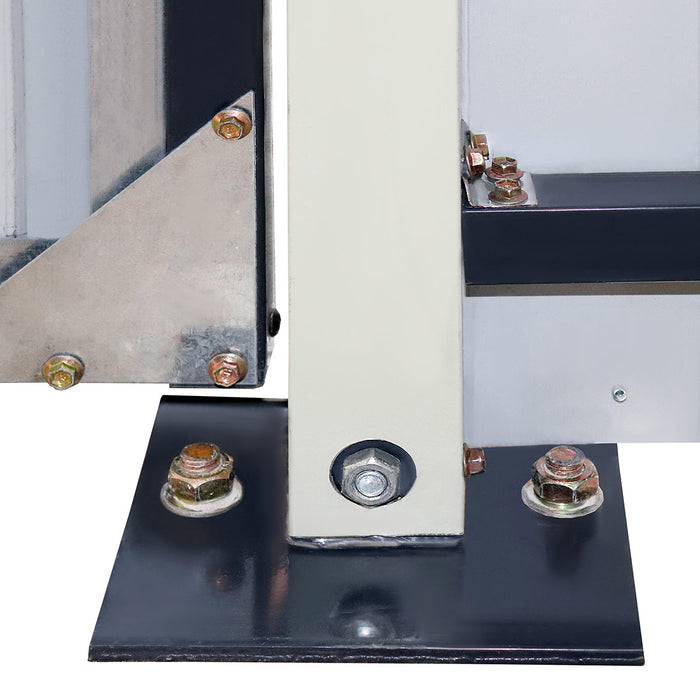 TMG-MS1624A 16' x 24' metal garage shed with swing front and side doors and 10'6" peak height
