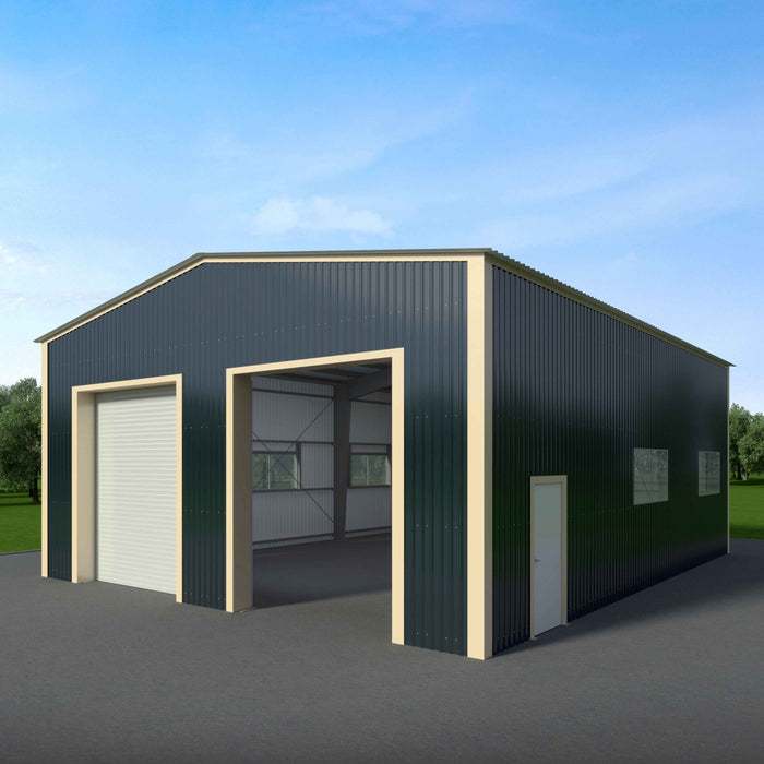 Snow Series 30' x 40' x 14' Commercial Warehouse Steel Building, Pre-Engineered to 85 PSF Snow Rated, Shop Drawings Provided, Fabricated in Canada TMG-MS304014-SR85