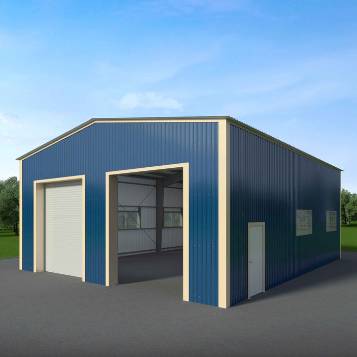Snow Series 30' x 40' x 14' Commercial Warehouse Steel Building, Pre-Engineered to 50 PSF Snow Rated, Shop Drawings Provided, Fabricated in Canada TMG-MS304014-SR50
