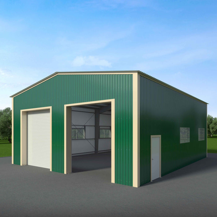 Snow Series 30' x 40' x 14' Commercial Warehouse Steel Building, Pre-Engineered to 85 PSF Snow Rated, Shop Drawings Provided, Fabricated in Canada TMG-MS304014-SR85
