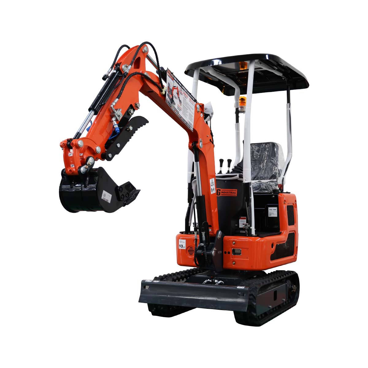 Compact mini excavator with 13.5 HP Briggs & Stratton XR gas engine and 61-1/2-inch max digging depth