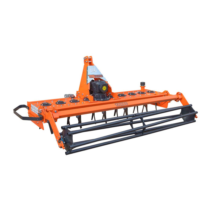80" Rotary Power Harrow with Pipe Roller, 55-80 HP Tractor, 3-Point Hitch, Cat 1 & 2, TMG-TPH80