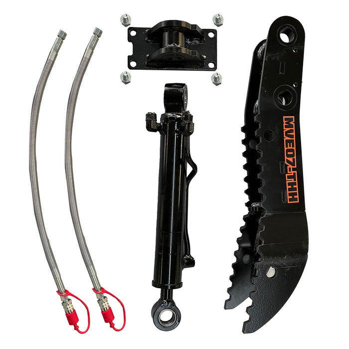 Hydraulic Thumb Attachment, ½" Hydraulic Hoses and Flat Quick Couplers, Works for TMG-MVE07, TMG-MVE07-THH
