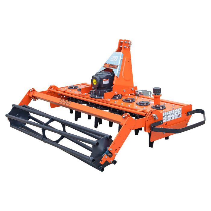 67" Rotary Power Harrow with Pipe roller, 40-70 HP Tractor, 3-Point Hitch, Cat 1 & 2, TMG-TPH70