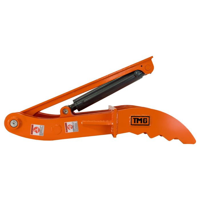 Hydraulic Thumb for 10-18 Ton Excavators, 4 Tines, Weld-On Base Plate, TMG-EHT18