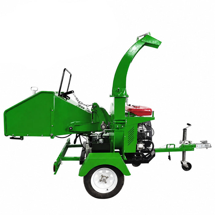 6" Wood Chipper, 25HP V-Twin Gas Engine, Hydraulic Feeding, 2" Hitch Tow-Behind, SF-GWC25HP