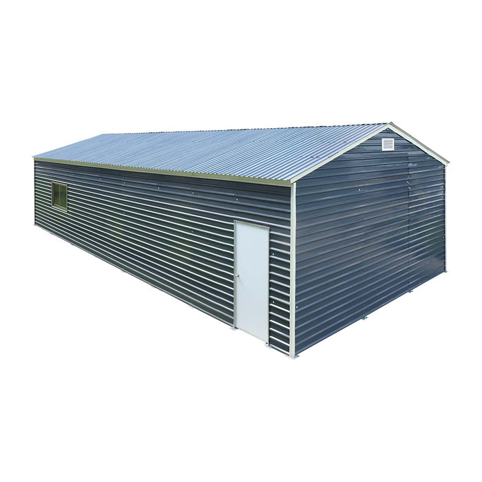 20' x 40' Metal Garage Shed, 9' High Double Front Doors, 13’ Peak, 800 Sq-Ft TMG-MS2040