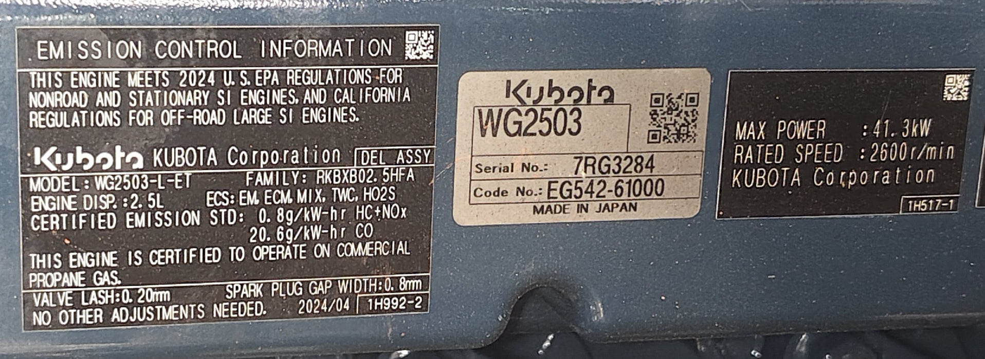 3 Ton LPG Forklift, Kubota Engine, 48" or 60" Class III A Forks, Cushion Tires, TMG-FLP30KU