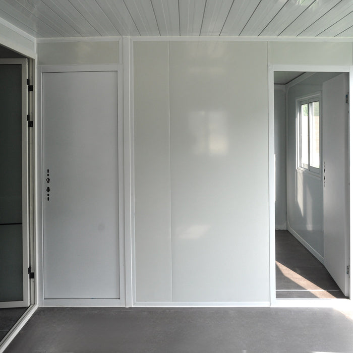 TMG Industrial 20’ Expandable Container Home, 2 Bedrooms, Living Room, Kitchen, Bathroom, 3” EPS Sandwich Panels, Plumbing Ready, TMG-SCE25