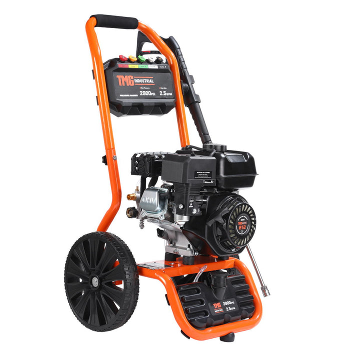 2900 PSI Gas Pressure Washer, 2.5 GPM, 212cc Gas Engine, 25' Hose, 12" Wheels, TMG-GPW30RH